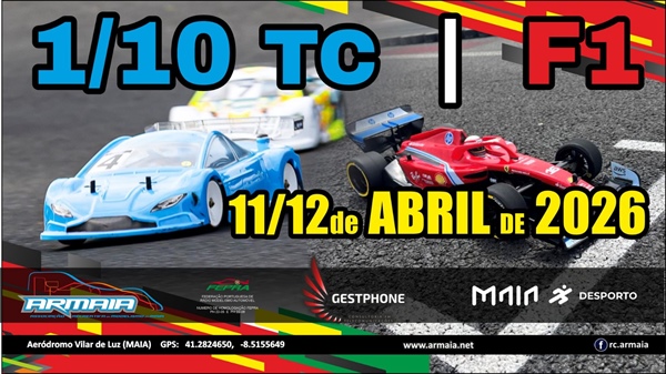 1ª Prova do Campeonato Nacional 1/10 TC Stock, Mod e Trofeu F1